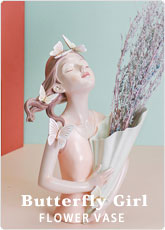 フラワーベース 花瓶 バタフライガール 北欧 インテリア