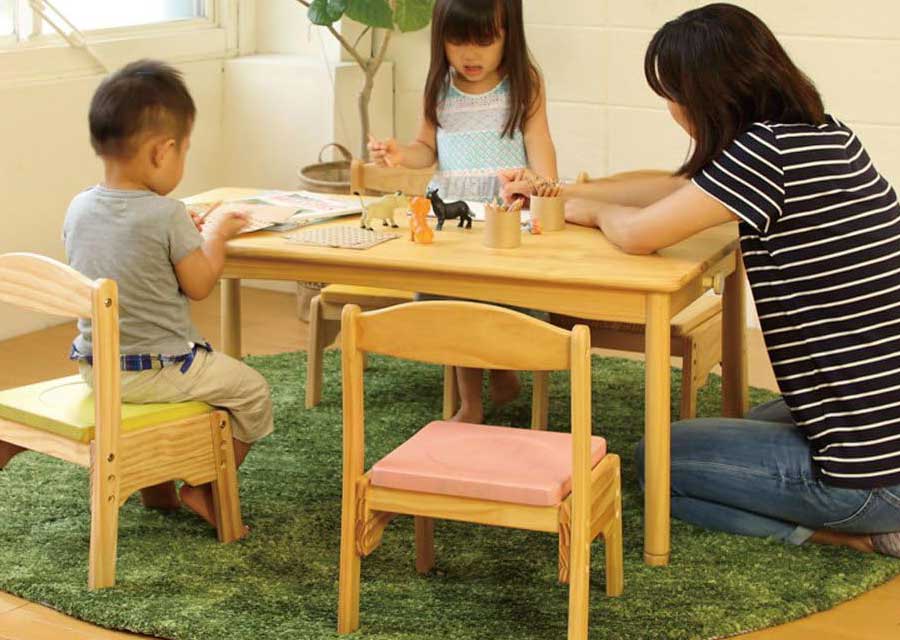 ファミリア キッズ テーブル 子供用机 高さ調整可能 木製