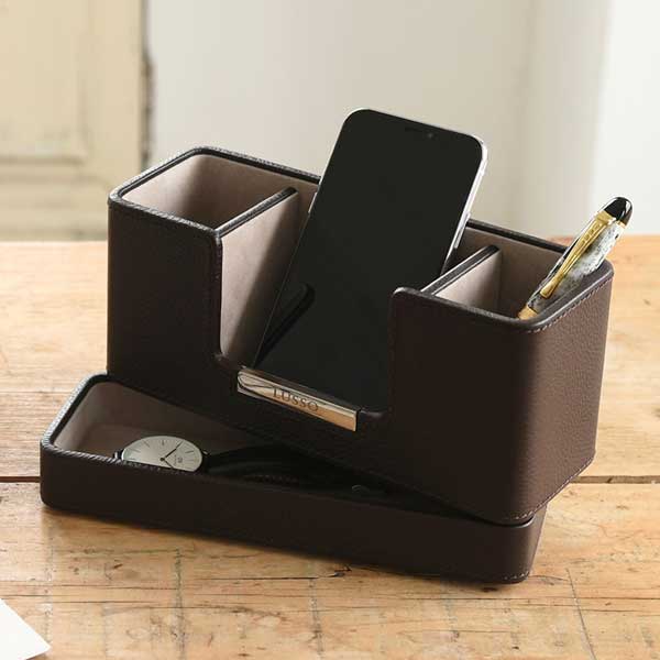 本革オーバーナイター スマホ メガネ 収納スタンド